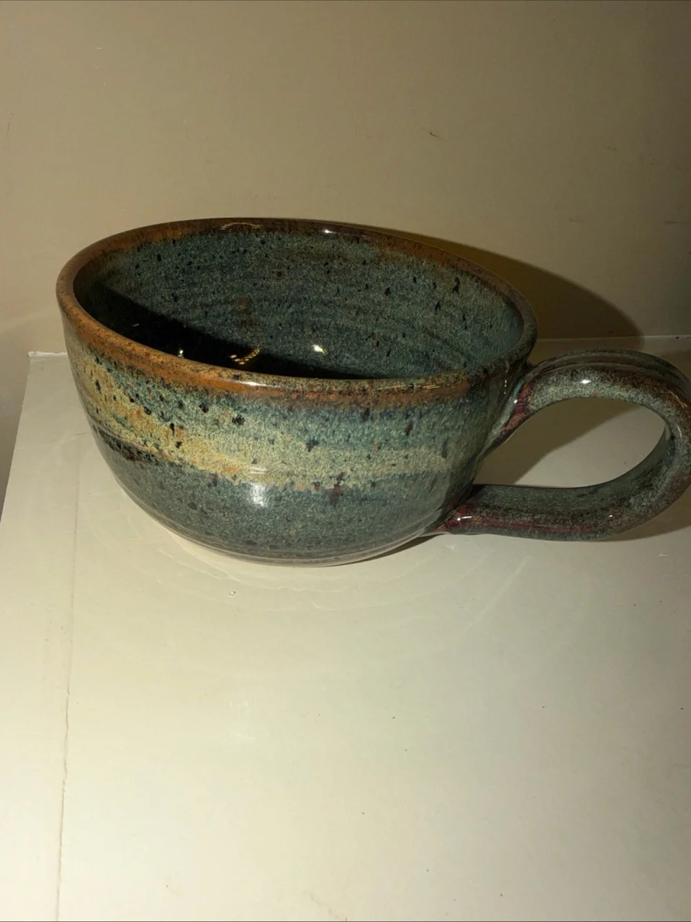 Hinkle Creek Pottery Handled Soup/Chowder Mug Bowl Glazed Signed